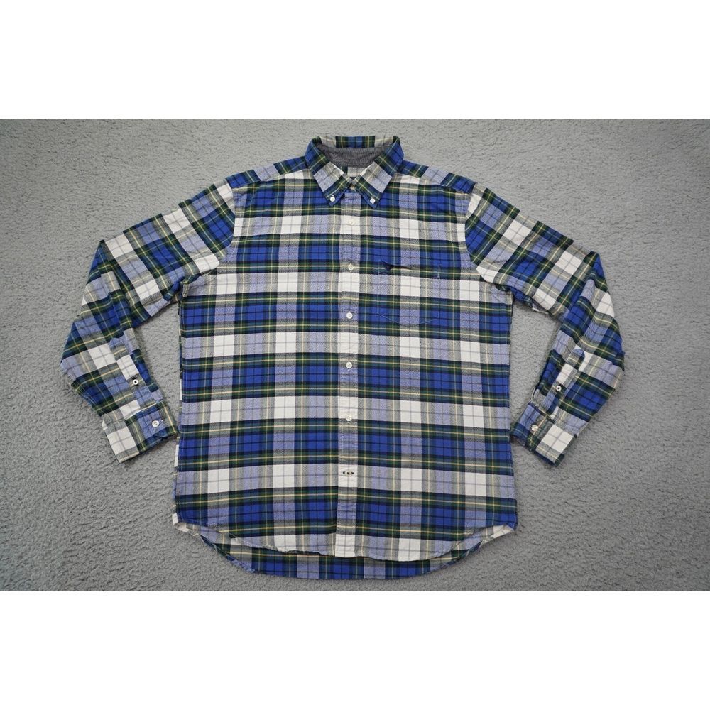 American Eagle Button Up Shirt Mens Large Blue Long Sleeve‎ Classic Fit Plaid